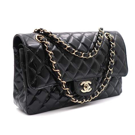 chanel black leather handbag close|chanel classic black handbag.